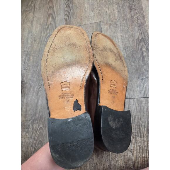 Pronto Uomo FIRENZE Made In Italy Oxford Lace Up Brown Leather Men's Shoes 10 - Picture 9 of 9